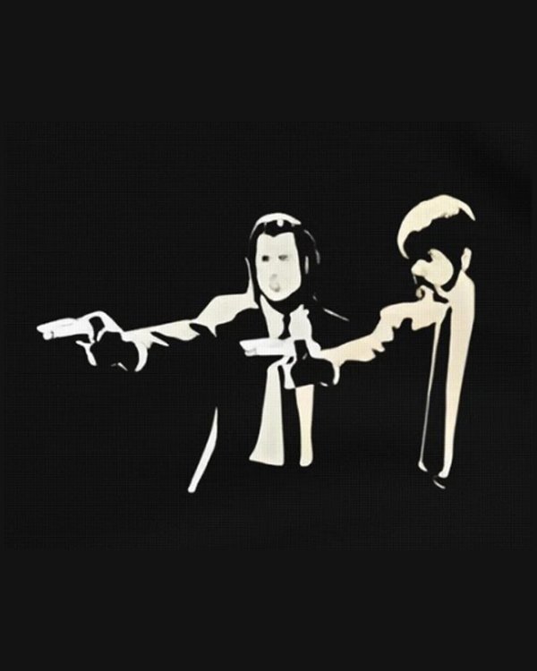 画像2: 10月19日23:59分締切 予約注文 送料無料 Pulp Fiction / Quentin Tarantino The Luckiest Duo プルオーバーパーカー ブラック (2)