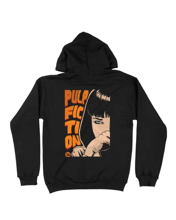 画像3: 10月19日23:59分締切 予約注文 送料無料 Pulp Fiction / Quentin Tarantino Mia Wallace プルオーバーパーカー ブラック (3)