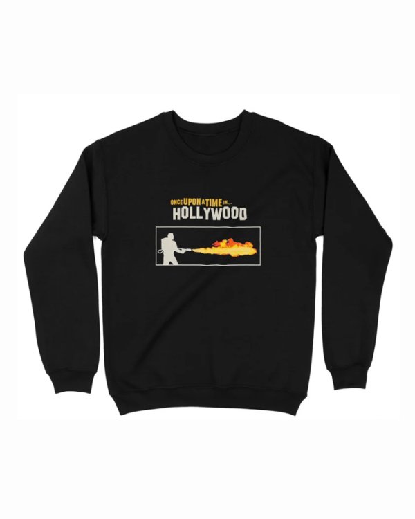 画像1: 10月19日23:59分締切 予約注文 送料無料 Once Upon a Time in Hollywood / Quentin Tarantino OUATIH Flamethrower Rick Dalton スウェット ブラック (1)