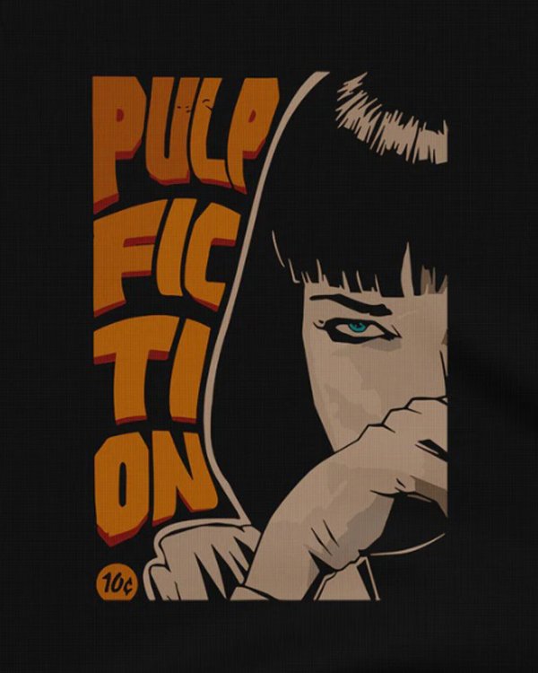 画像5: 10月19日23:59分締切 予約注文 送料無料 Pulp Fiction / Quentin Tarantino Mia Wallace プルオーバーパーカー ブラック (5)