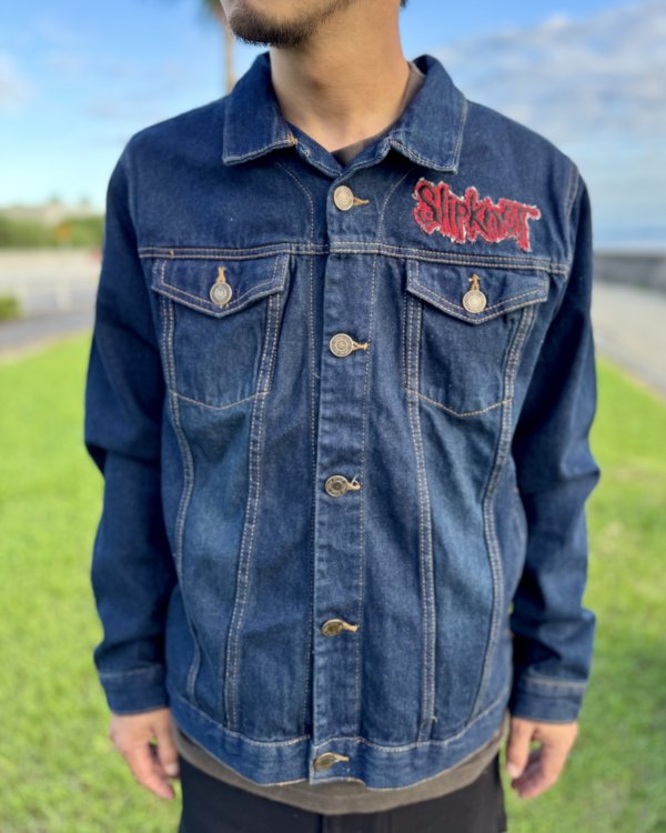 画像1: 送料無料 SLIPKNOT / Tribal Logo デニムジャケット (1)