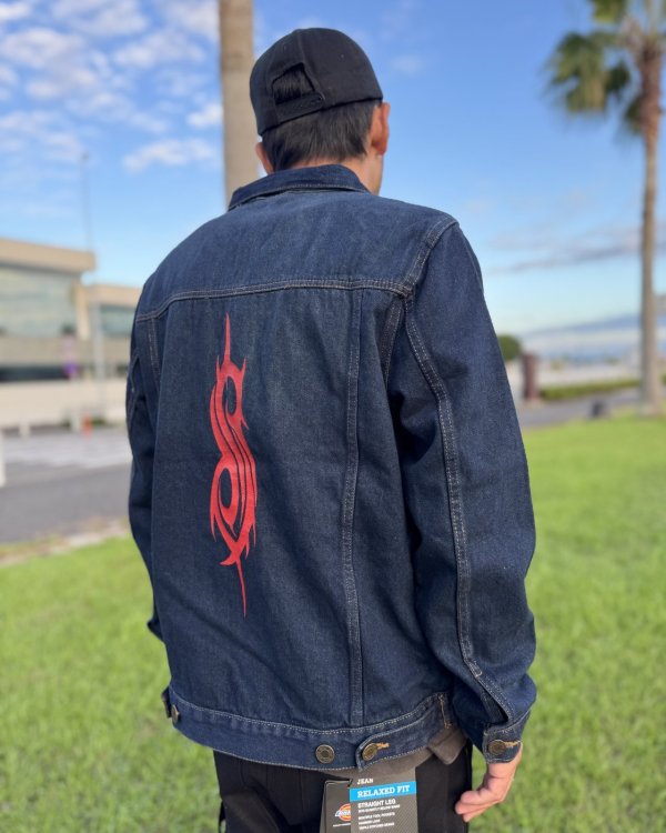 画像13: 送料無料 SLIPKNOT / Tribal Logo デニムジャケット (13)