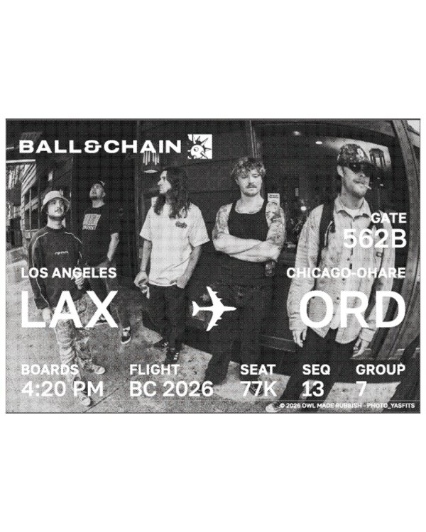 画像3: 10月30日23:59分締切 予約注文 送料無料 JAKOBS CASTLE x BALL&CHAIN x YASU / Chicago LAX-ORD フェードTシャツ ブラック (3)