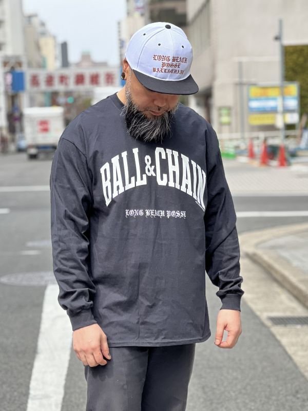 画像1: 送料無料 FUCKIN' MELLOW CLOTHING / Long Beach Posse Artwork by PICTURE MOUSE 長袖Ｔシャツ BLACK (1)