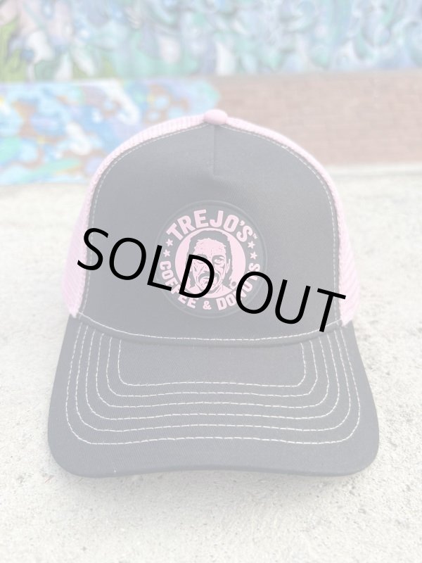 画像3: 送料無料 ラスト1枚で終了 TREJO'S COFFEE & DONUTS / Logo メッシュキャップ BLACK/PINK (3)