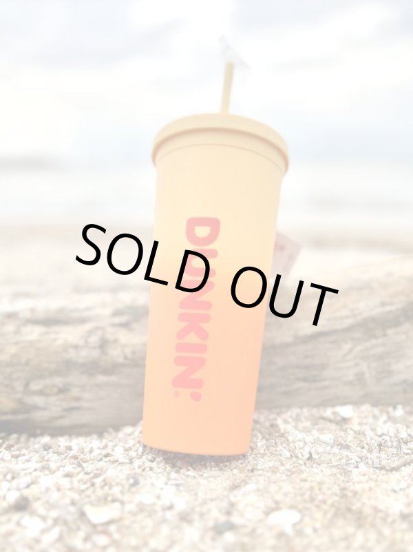 画像1: DUNKIN DONUTS / 2023 ORANGE RAINBOW ACRYLIC TRAVEL CUP TUMBLER with STRAW (1)