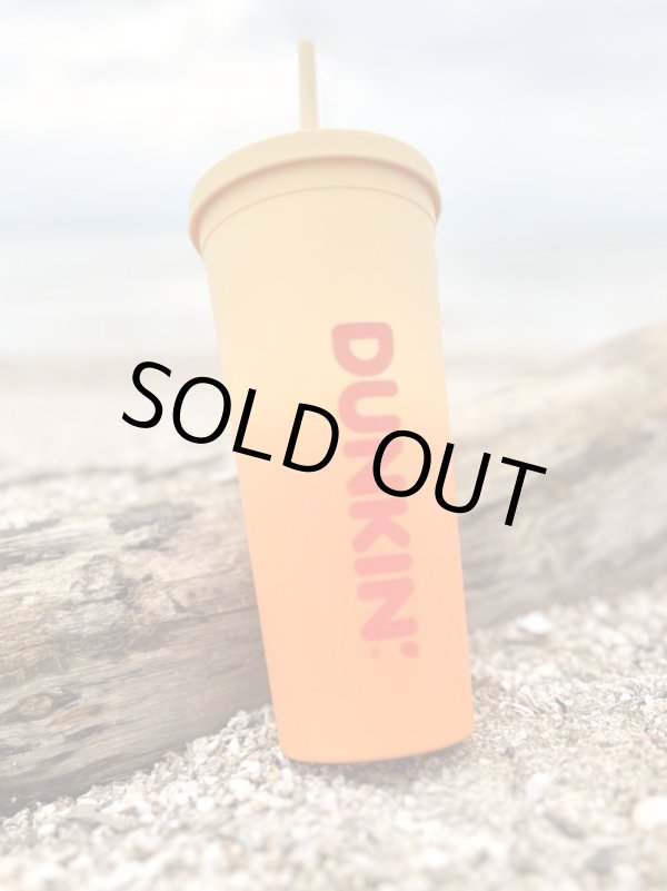 画像2: DUNKIN DONUTS / 2023 ORANGE RAINBOW ACRYLIC TRAVEL CUP TUMBLER with STRAW (2)