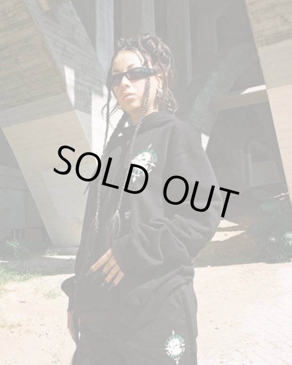 画像6: 送料無料 Lサイズラスト1枚で終了 CYPRESS HILL x POT MEETS POP / Skull & Compass プルオーバーパーカー BLACK (6)