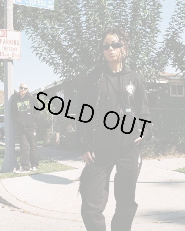 画像7: 送料無料 Lサイズラスト1枚で終了 CYPRESS HILL x POT MEETS POP / Skull & Compass プルオーバーパーカー BLACK (7)