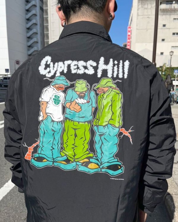 画像6: 送料無料 L、XLサイズ各1枚づつで終了 CYPRESS HILL x POT MEETS POP / Blunted コーチジャケット BLACK (6)