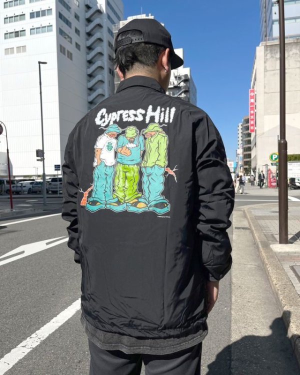 画像4: 送料無料 L、XLサイズ各1枚づつで終了 CYPRESS HILL x POT MEETS POP / Blunted コーチジャケット BLACK (4)