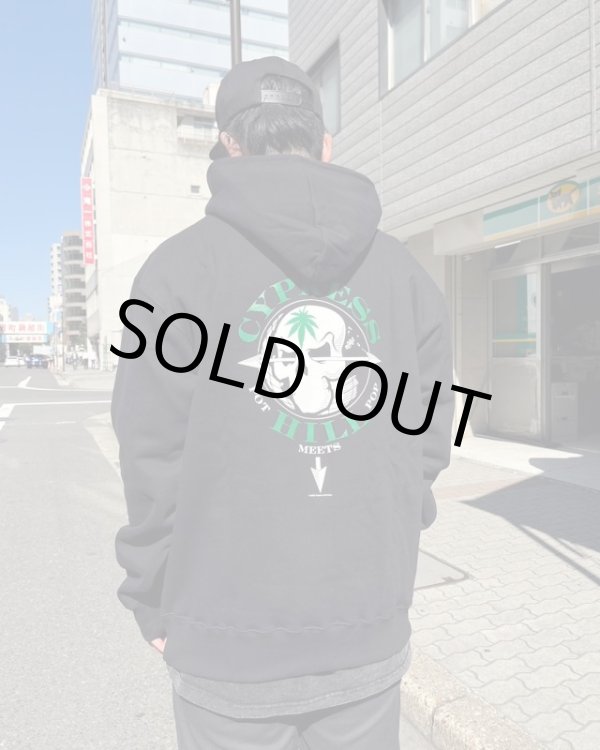 画像3: 送料無料 Lサイズラスト1枚で終了 CYPRESS HILL x POT MEETS POP / Skull & Compass プルオーバーパーカー BLACK (3)