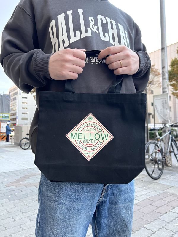 画像1: FUCKIN' MELLOW / TABASCO artwork by PICTURE MOUSE トートバッグ BLACK (1)